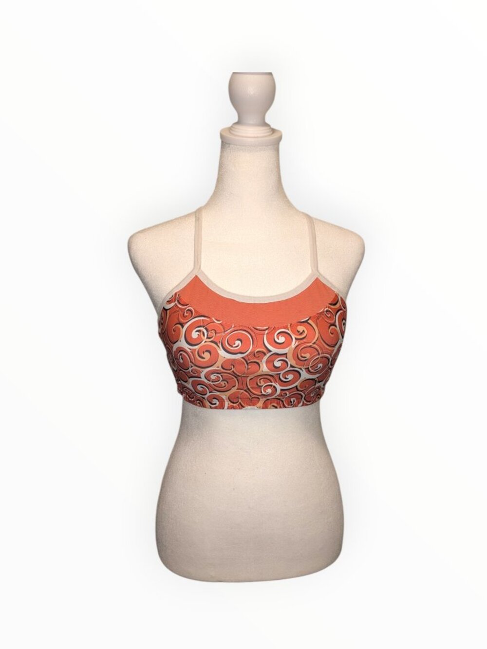 Moving Comfort Women's Activewear Sports Bra Athletic Orange White Size L.